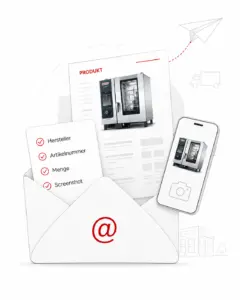 Illustration: Produkt online ansehen und per E-Mail bestellen